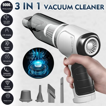 ​9000Pa 3In1 Wireless Vacuum Cleaner 120W Automobile Portable Cordless Handheld Vacuum Electric appliance Cleaner For Auto Car 2