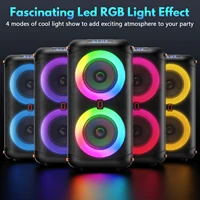 T27 Wireless Bluetooth Speaker, Karaoke Machine with 2 Microphone, Home Karaoke Party Speaker with Led Light - Image 4