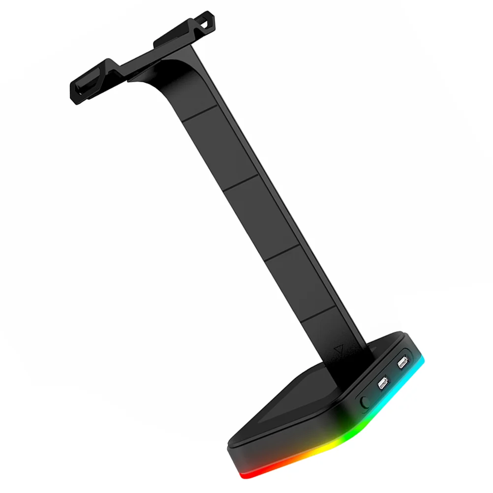 

Headset Bracket Dual USB Ports Output RGB LED Over Ear Headset Display Rack