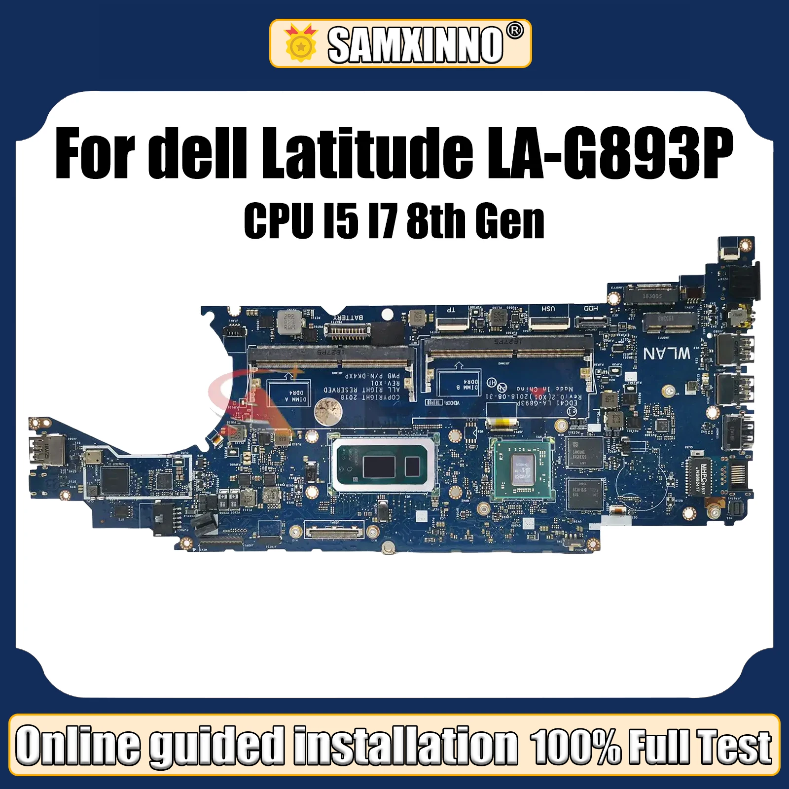 Материнская плата LT для ноутбука, для DELL Latitude 5400, LA-G893P DDR4 AMD Radeon 216-0923020, i5-8265U 0NG2GF