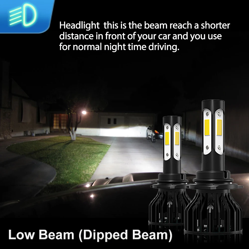 LED 헤드라이트 9005 9006 4 측면 칩 자동차 조명, H11 안개등, 혼다 시빅 2006 2007 2008 2009 2010 2011 2012 13 14 2015, 2 개, 6 개