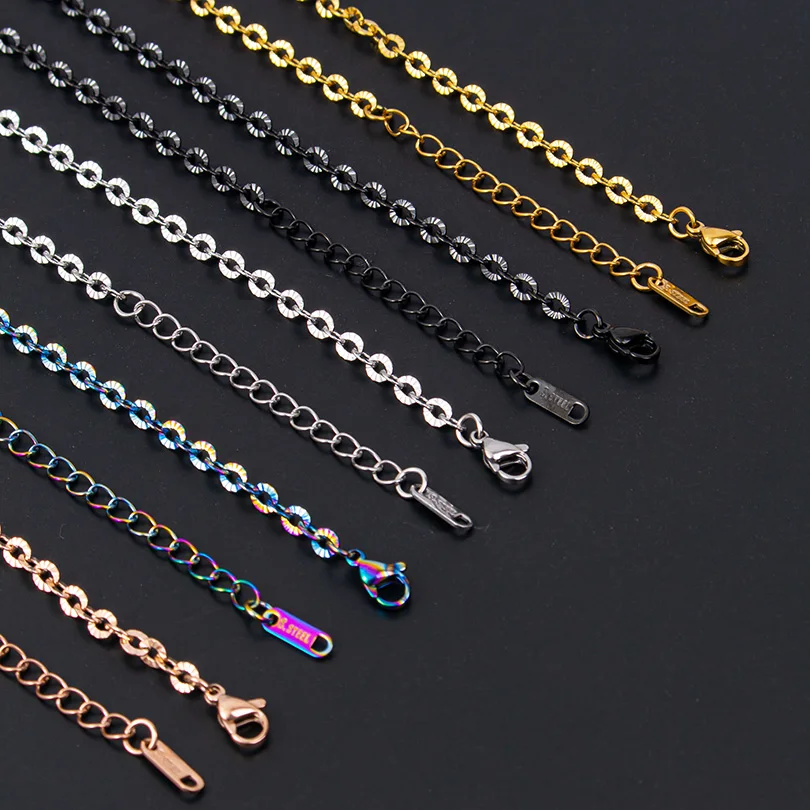 Текстильная кабельная цепь из нержавеющей стали для изготовления ювелирных изделий, цепочка круглой формы «сделай сам», ожерелье, модный чокер, Подарочная цепочка для ювелирных изделий, 1/10 шт. Текстильная кабельная цепь из нержавеющей стали для изготовления ювелирных изделий, цепочка круглой формы «сделай сам», ожерелье, модный чокер, Подарочная цепочка для ювелирных изделий, 1/10 шт.