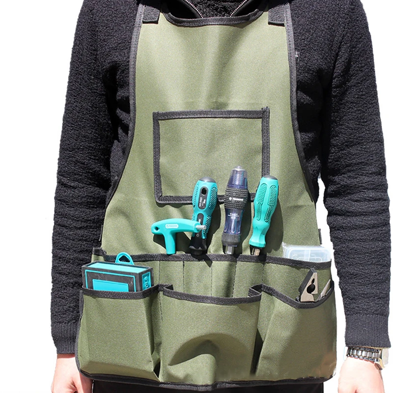 

600D Oxford Cloth Unisex Work Apron Fashion Adjustable Cross-Back Straps Cooking Kitchen Aprons For Women Men Garden Working