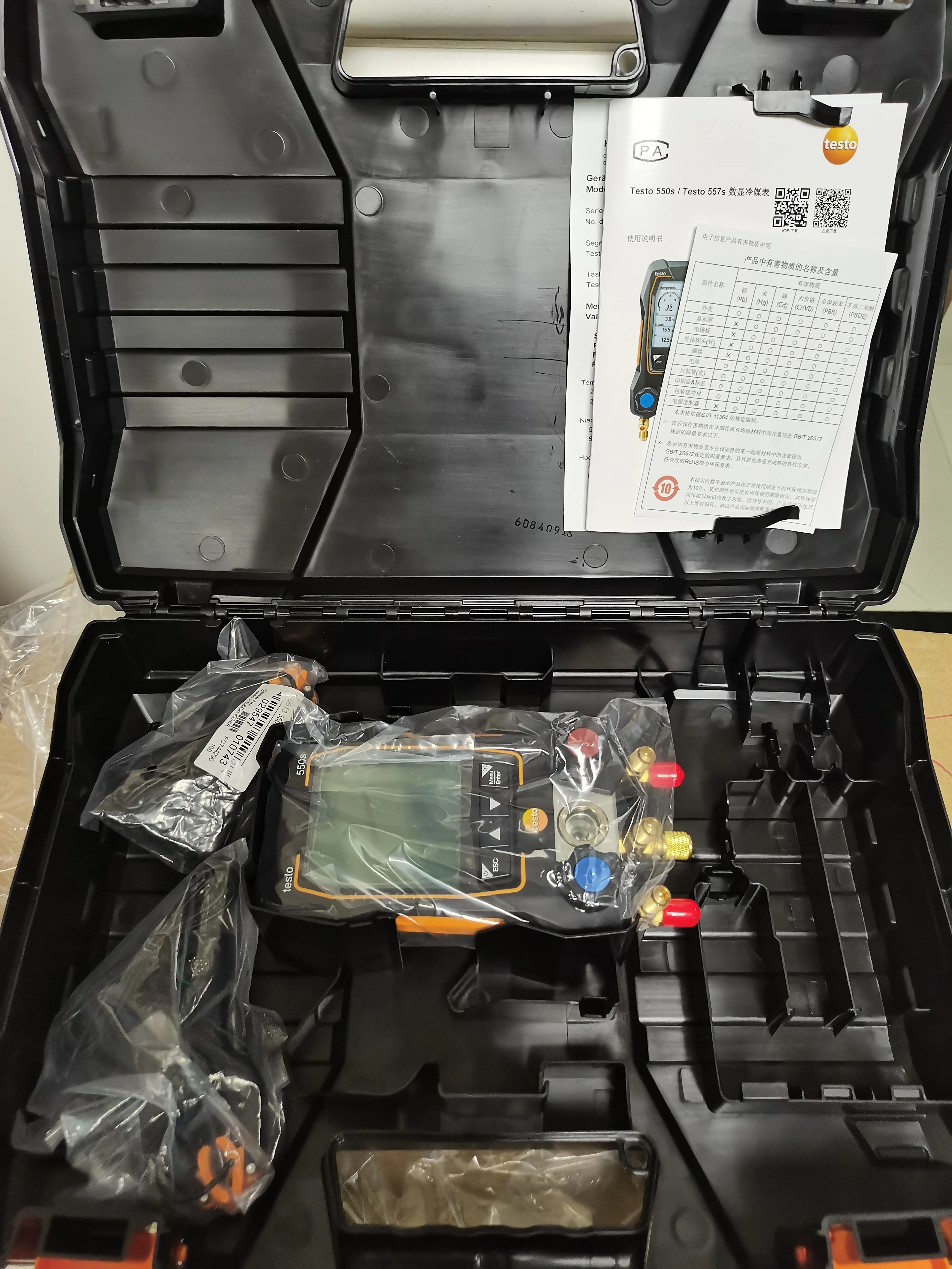 Nuovo Tipo Testo 550S Kit Base Smart Bluetooth 2 Valvole Collettore Digitale Con Fascette Fisse Sonde Di Temperatura 0564 5501