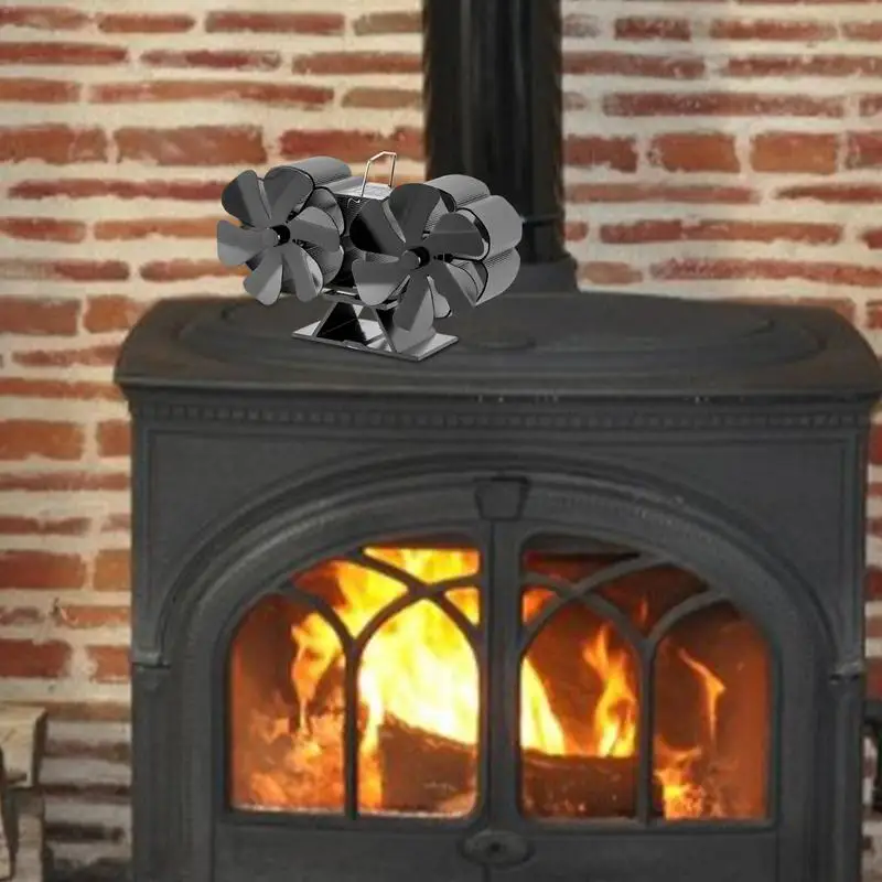 12 Leaves Stove Fans Heat Powered Stove Top Fans for Room