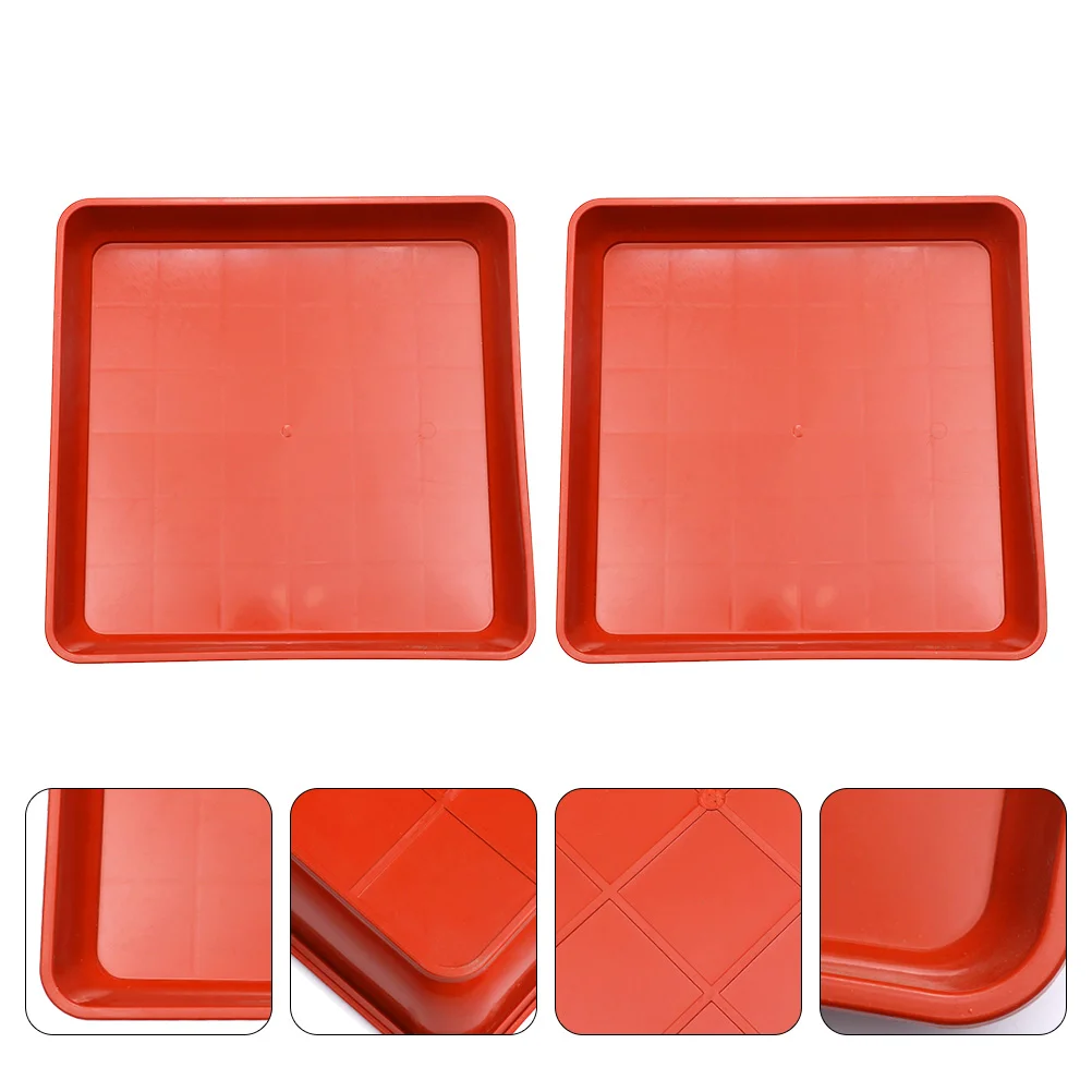 

2 Pcs Plant Square Planter Tray Saucer Succulent Plants Pots Sauser Drain Pan Small Drip Plastic
