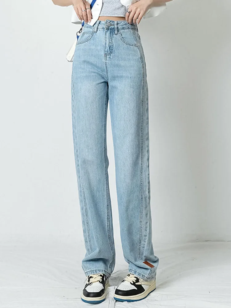 Chic Baggy High Waist Straight New Jeans Korean Design Streetwear Denim Pants Spring Fall Vintage Kot Pantolon Casual Vaqueros