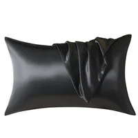 Solid Color Satin Bed Fitted Sheet and Pillowcase Set - Premium Fitted Sheet with 35cm Drop, Includes 2 Pillow Cases 5