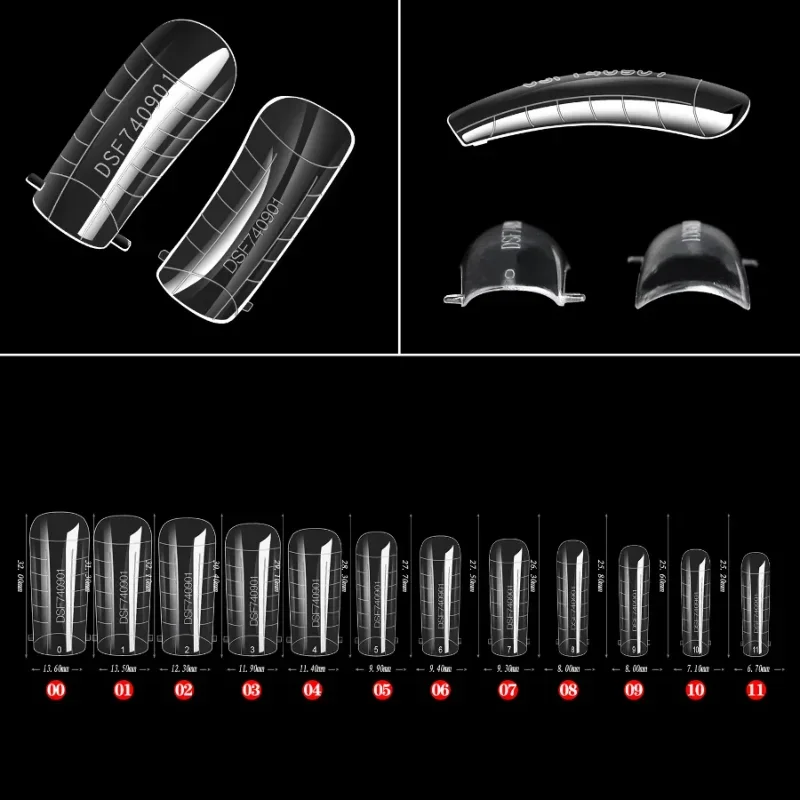 60pcs Tips Forms for Extension Nail Quick Building Mold Acrylic Gel Polish Upper Forms Clamps for Nails Manicure Tools fake nail forms false nail forms nail tips false nail tips