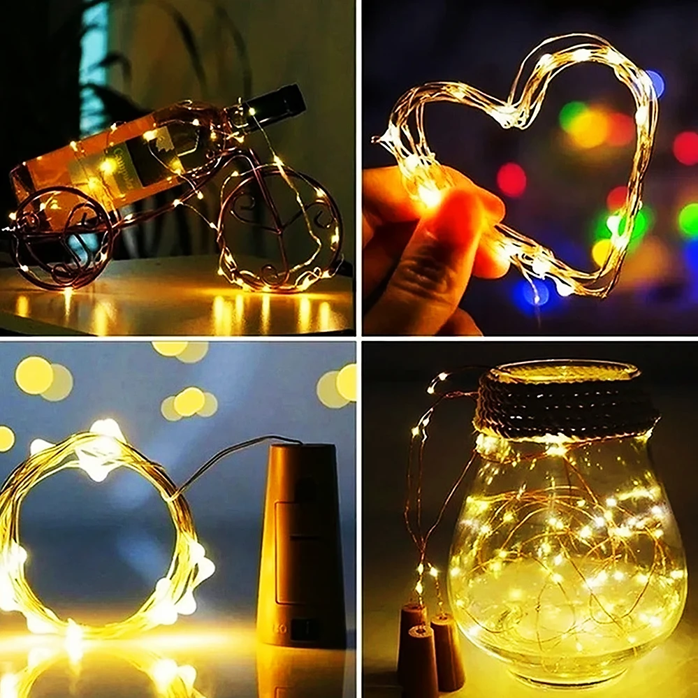 Wine bottle lights LED With Cork 1/2/3M Cork Lights Fairy Mini String for Liquor Bottles Crafts Party Wedding Decoration