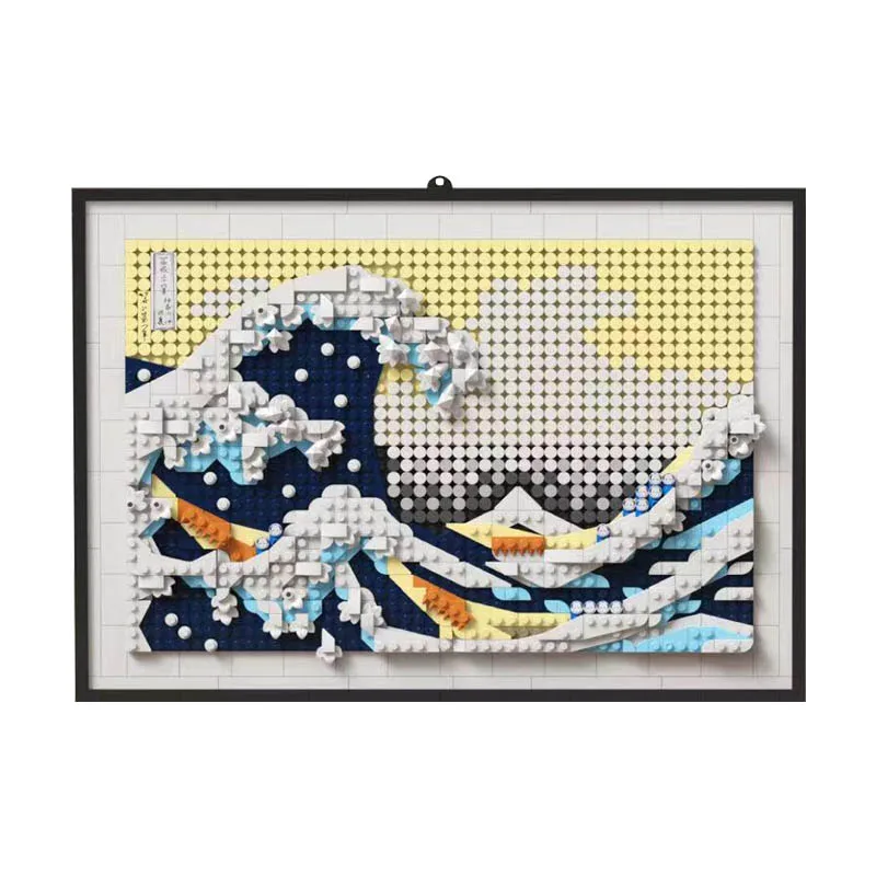 In Stock Creatività The Great Wave Building Blocks Modello Compatibile 31208 Moc Idea Art Bricks Giocattoli Per Bambini Set Regalo Di Compleanno