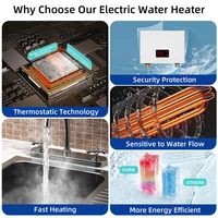 Chauffe-eau instantané mural 5500W/3000W, chauffe-eau électrique pour salle de bain, douche et chauffage de cuisine domestique, 220V 4