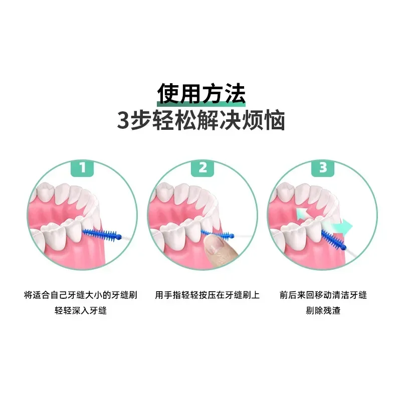 Interdental Silicone Brushes 200 Units Dental Toothpicks Brush Between Teeth Silicone Toothpicks with Thread Oral Cleaning Tools interdental silicone brushes