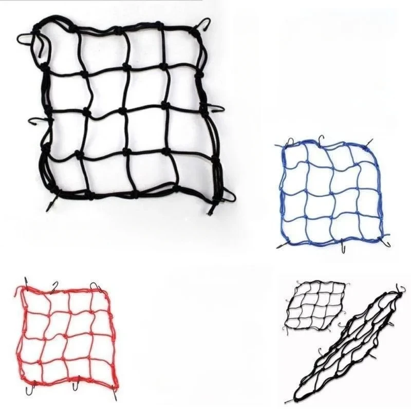 Motorcycle Luggage Net, 6 Hooks for Fixing Fuel Tanks, Luggage Net, Webbing Style, Adjustable Cargo Net