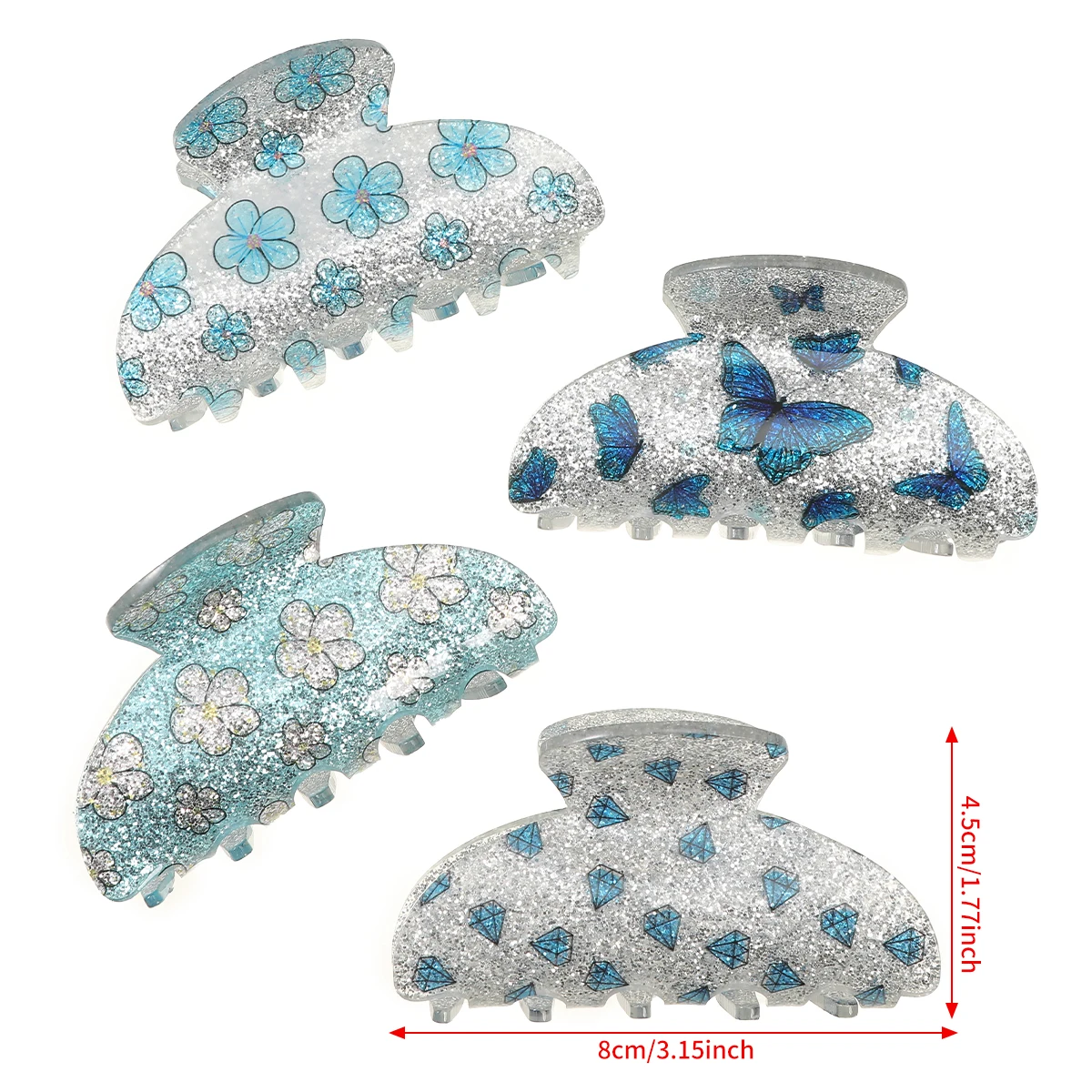 Retro Flower Butterfly Hair Claws Hair Crab Ladies Styling Beach Holiday Hairpin For Women Korean Wedding Photo Hair Clip Crab