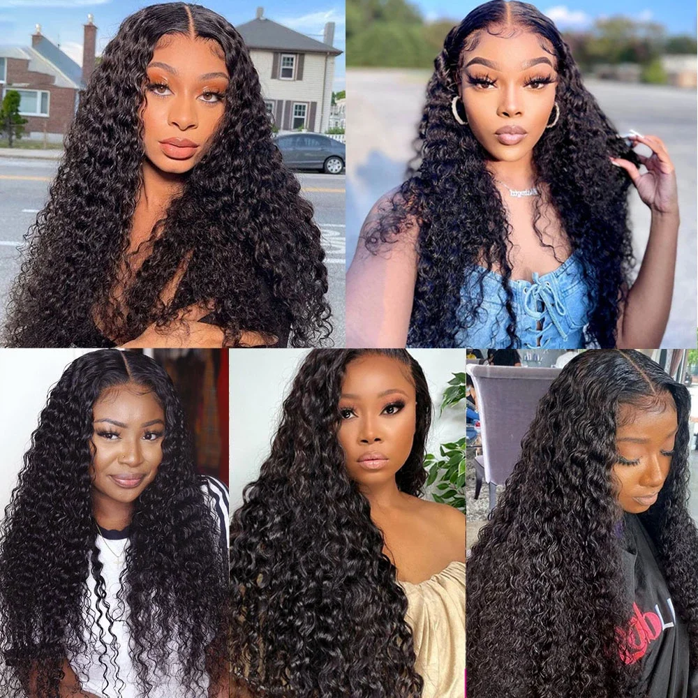 12A Water Wave Bundles With Closure Frontal Peruvian Deep Curl Wet and Wavy Bundles With Closure 100% Remy Human Hair Weave human hair bundles,human hair weave
