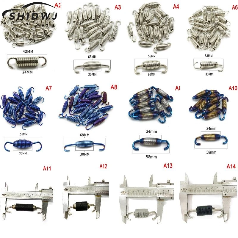 

1 шт. универсальные Пружинные Крючки из нержавеющей стали для мотоциклов Sc, дизайн выхлопной трубы, крючки для выхлопной пружины, аксессуары