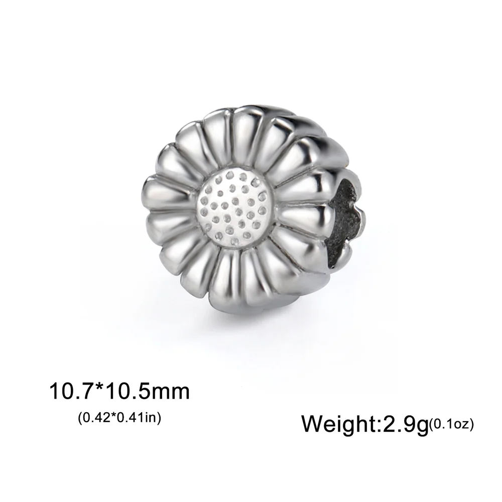 Set of 5 Vintage-Style Stainless Steel Charms