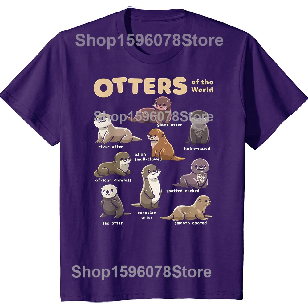 Sea Otter World: Educational Casual Unisex Cotton T-Shirt