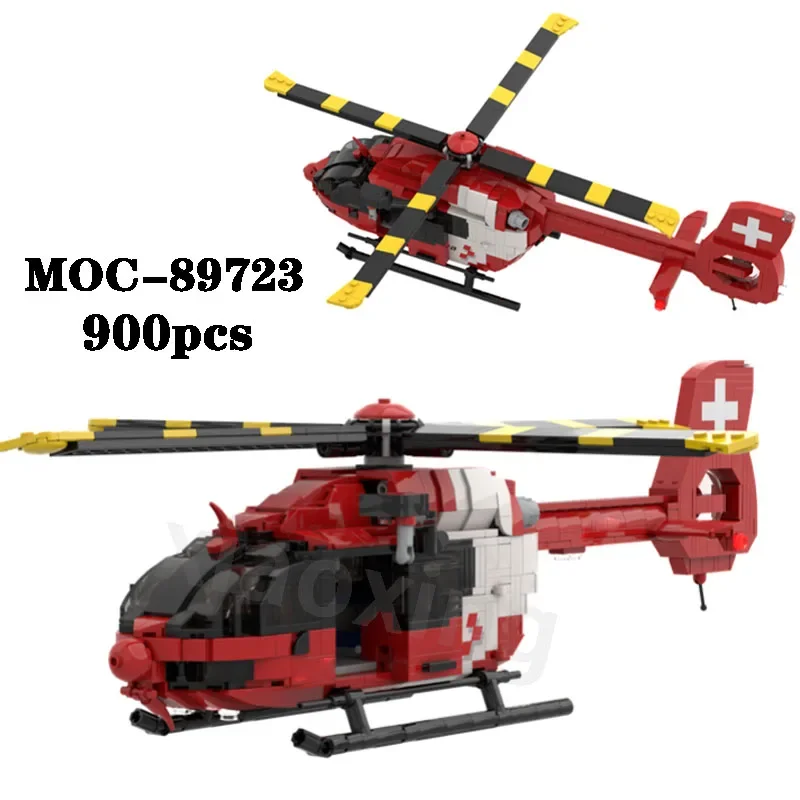 Nuovo Moc-89723 City Rapid Response Cross Rescue Helicopter Airbus Helicopter Puzzle Building Block 900Pcs Regalo Di Compleanno Per Bambini Adulti