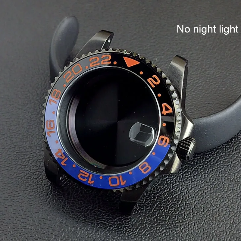 40MM Sapphire Glass GMT Bidirectional Rotation Watch Case with Accessories