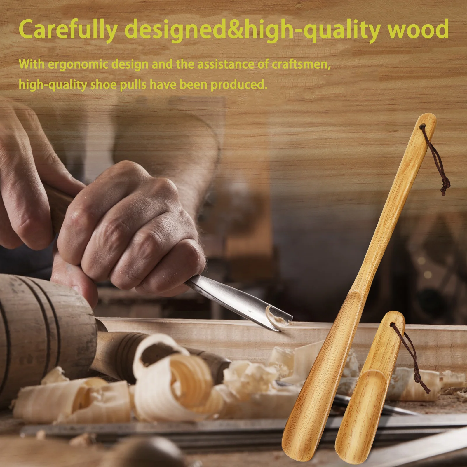 Durable Professional Wooden Shoe Horn Shoe Spoon Wooden Handle Long Handle Shoehorn 2PCS Useful Lifter Accessories (shoe horn,plastic shoe horns,plastic shoe horn)