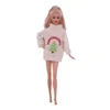 Doll Clothes Christmas Jumpsuit Sweater Short Sleeve For Barbies Accessories Cute Snowman Pattern For Big Elf Dolls,Holiday Gift 3