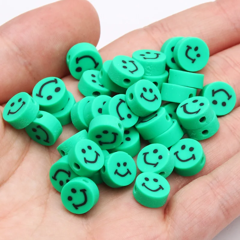 20/50/100 stücke Mixed Lächeln Gesicht Polymer Clay Perlen Runde Ton Spacer Perlen Für Schmuck Machen Diy Armband handgemachte Accessoires – Detail 7