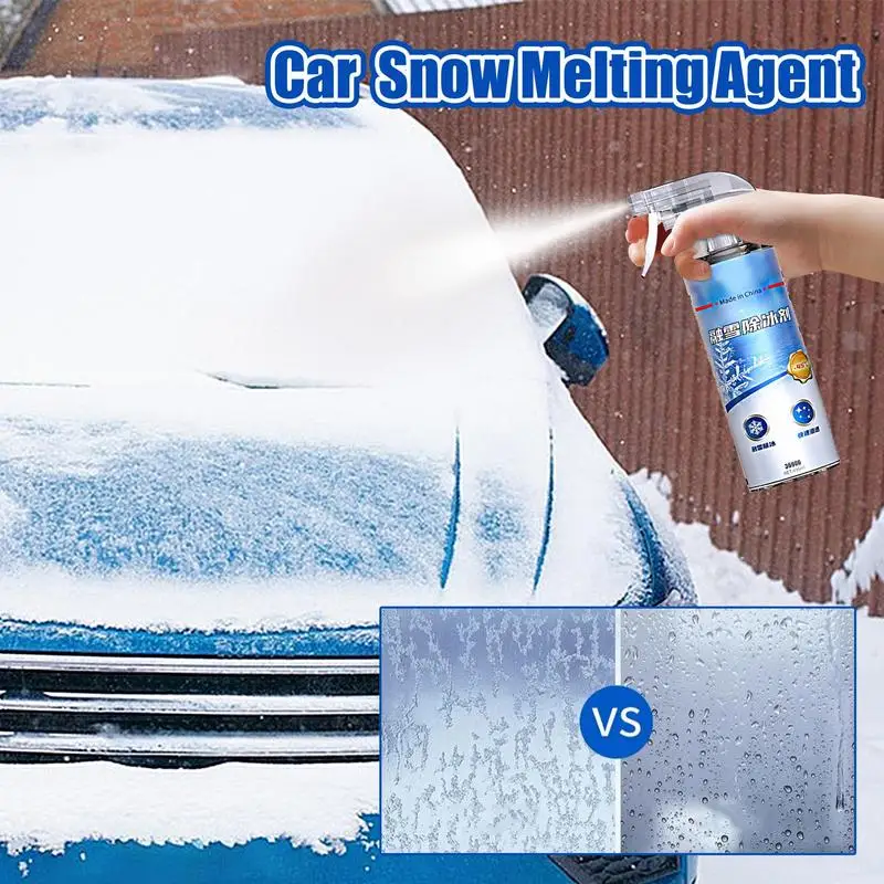 De-Icer For Car Windshield Defroster Auto Glass Ice Melting Spray Melts Ice Frost & Snow Fast Winter Car Must Have Snow Melting