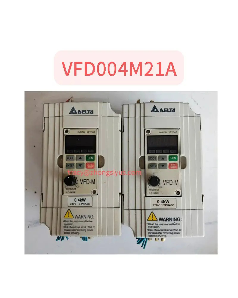 used-frequency-converter-400w-single-phase-input-vfd004m21a-tested-ok-in-stock