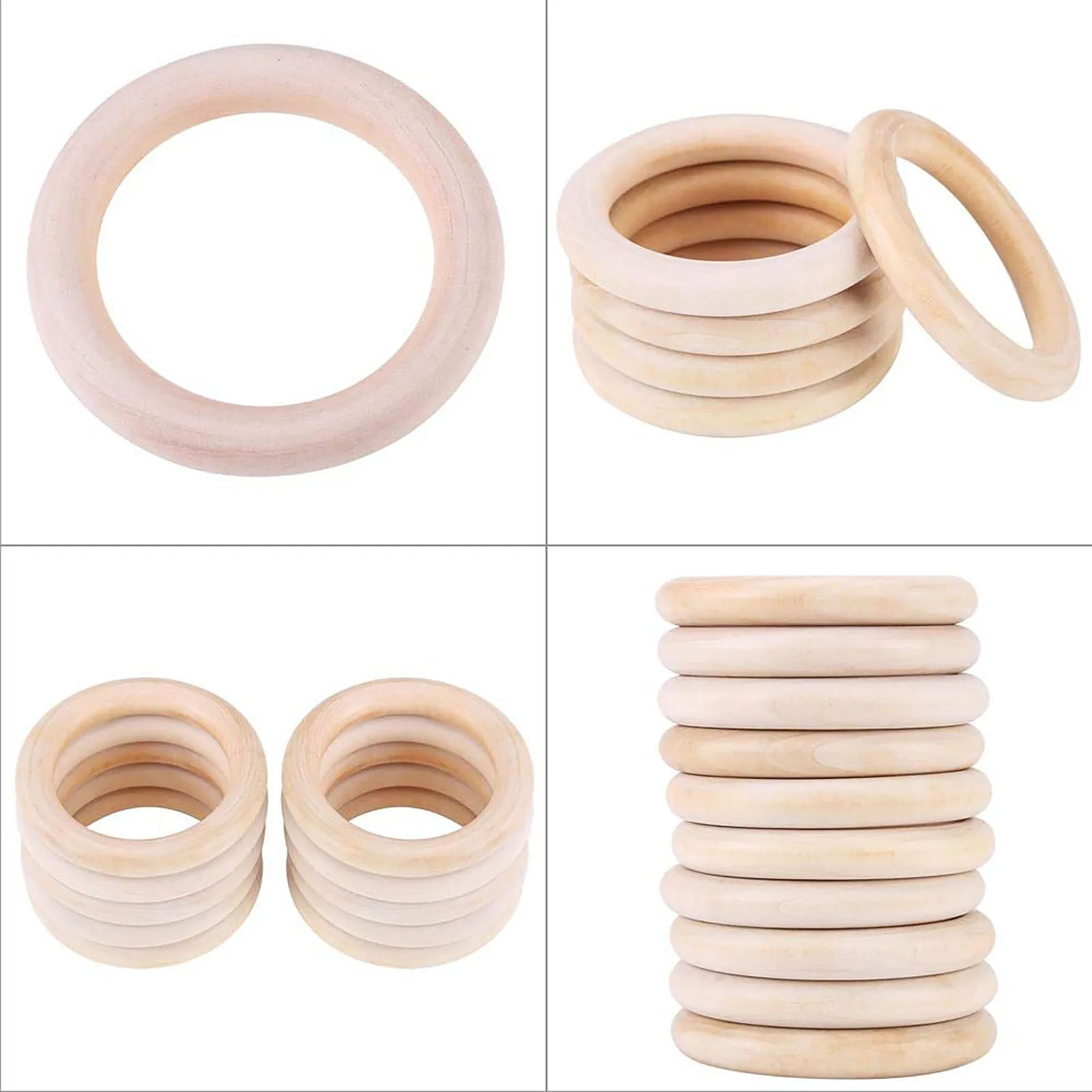 10pcs Macrame Wooden Rings 70 Mm/2.7inch Solid Large Wooden Rings For Diy  Craft Pendant Connectors Jewelry Making