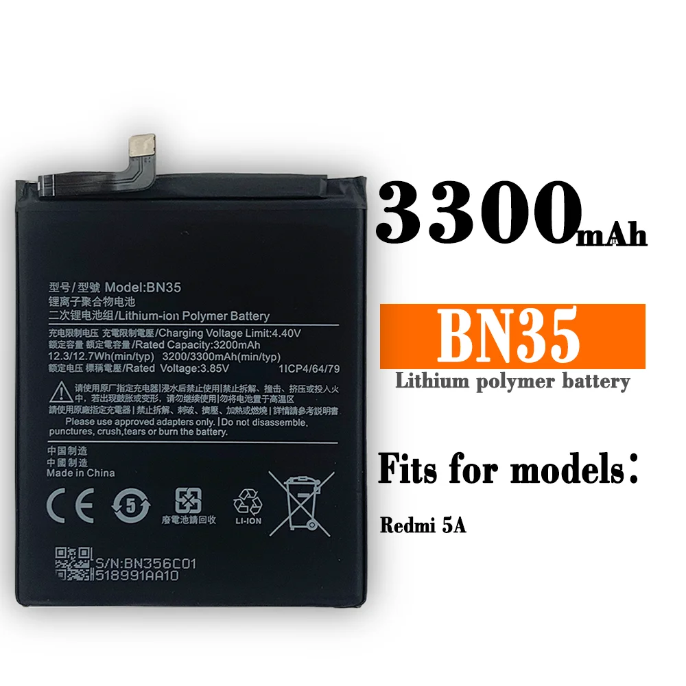 

100% Orginal Xiao mi BN35 3300mAh Battery For Xiaomi Redmi 5 Redmi5 Red mi5 High Quality Phone Replacement Batteries