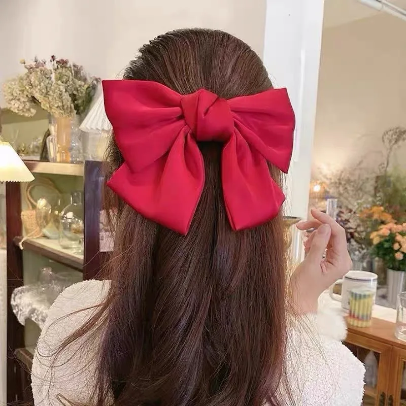 Mode Große Band Bogen Haar Clips Für Frauen Trendy Satin Bowknot Haarnadeln Nette Pferdeschwanz Barrettes Damen Haar Zubehör Geschenk – Detail 14