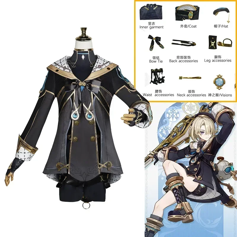 

Anime Game Genshin Impact Freminet Cosplay Costume Hat Outfit Carnival Uniform Halloween Party Clothing