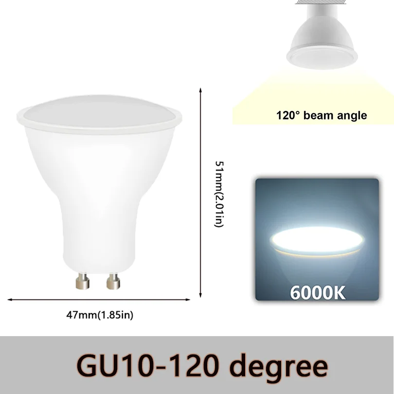 ตัวเลือกสินค้า หลอดไฟ LED GU10 ปรับกำลังไฟได้ 3-50W แสงอุ่น