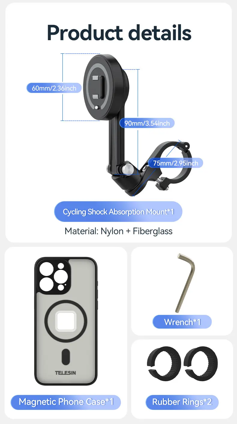 Bicycle Motorcycle Cycling Phone Holder Stand Mount 360° Rotation Shock absorpti