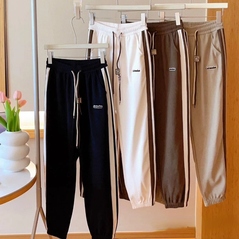 Fleece Pants Autumn Winter Joggers Women Sweatpants Y2k Vintage Hip Hop Streetwear Loose Sports Trouser Korean Baggy Pants