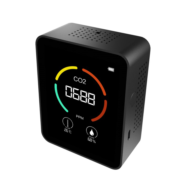 5in1 CO2 Meter Digital Temperature Humidity Tester Carbon Dioxide TVOC HCHO Detector Air Quality Monitor