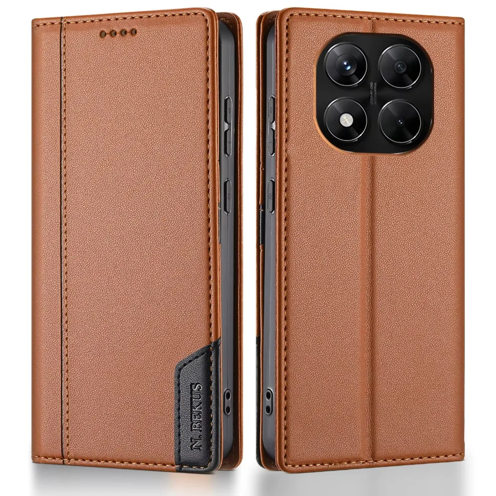 Premium PU Leather RFID Blocking Wallet Flip Phone Case with Card Slot Holder and Back Cover