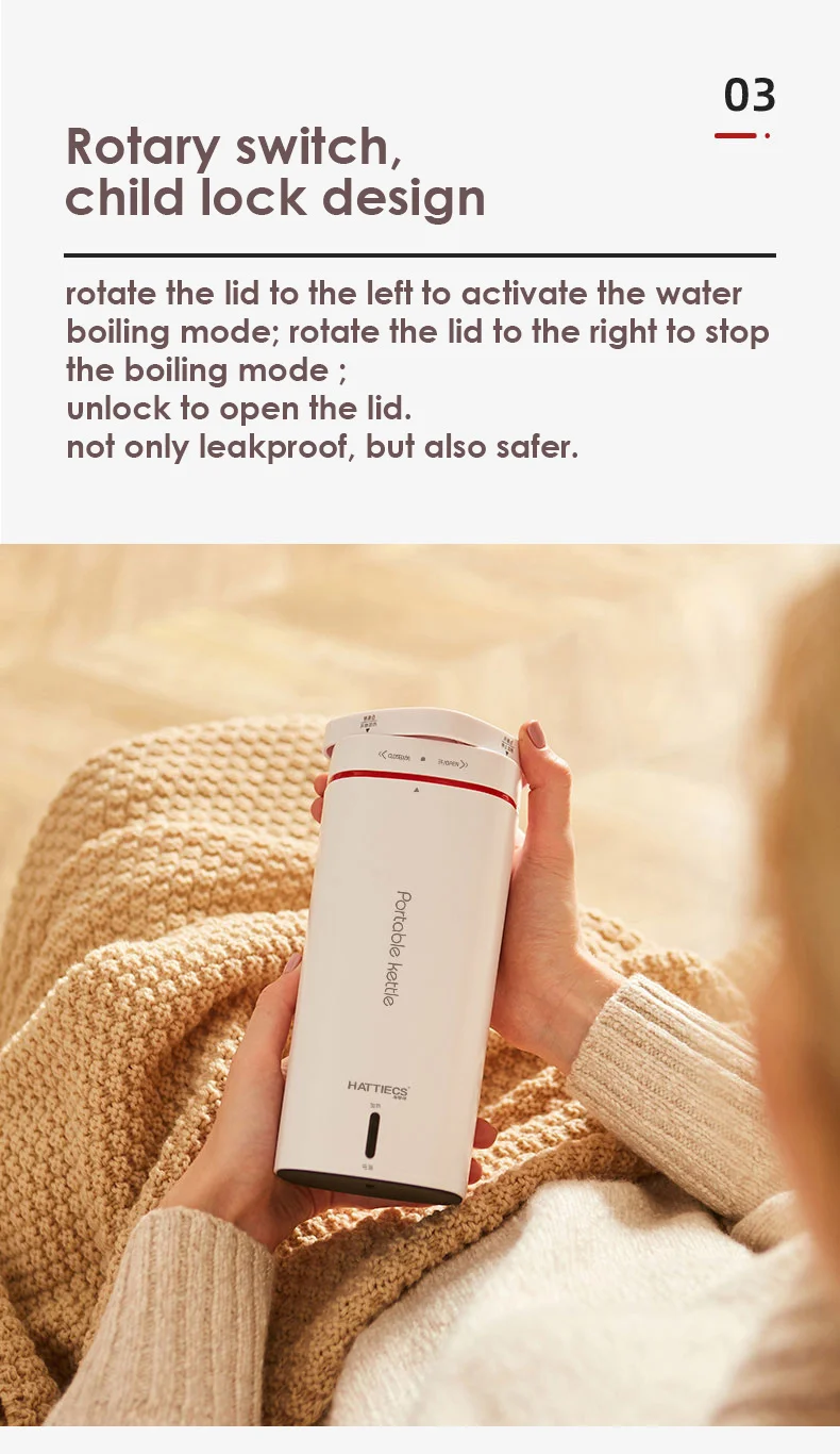 500ml portable Electric hot water cup 110v-240v fast boiling kettle outdoor traveling electric kettle heat preservation kettle