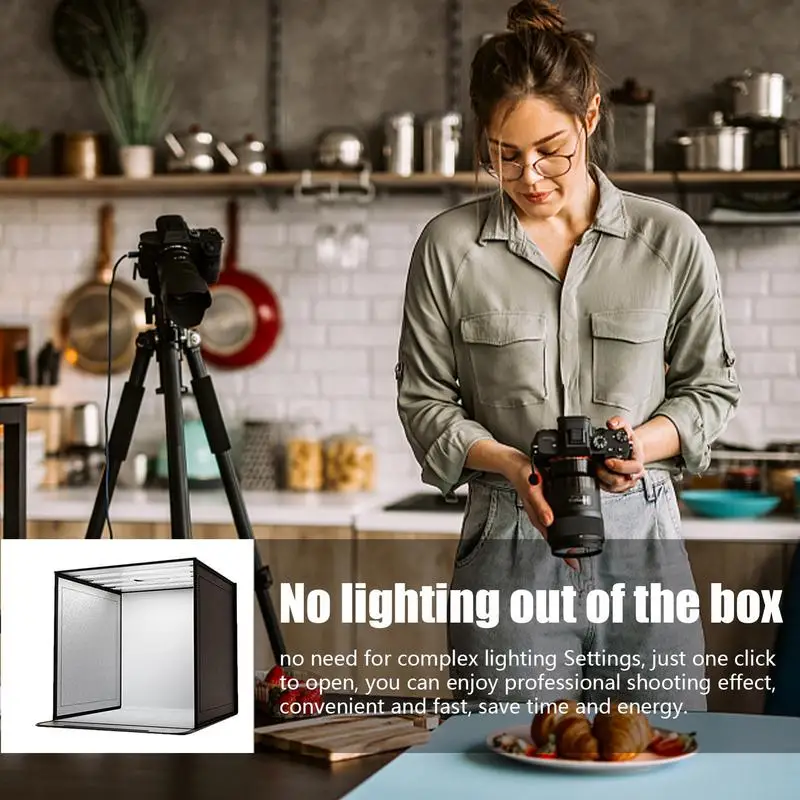 Product Photo Box Foldable Portable Picture Tent Booth With LED Light Photography Kit For Pets Bracelet Rings Makeup Models