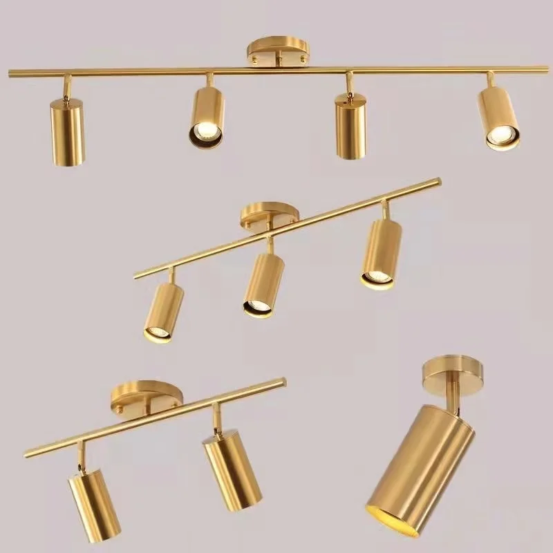 

Led Track Light Gold Spotlight Family Living Room Background Cloakroom Exhibition Hall Lights