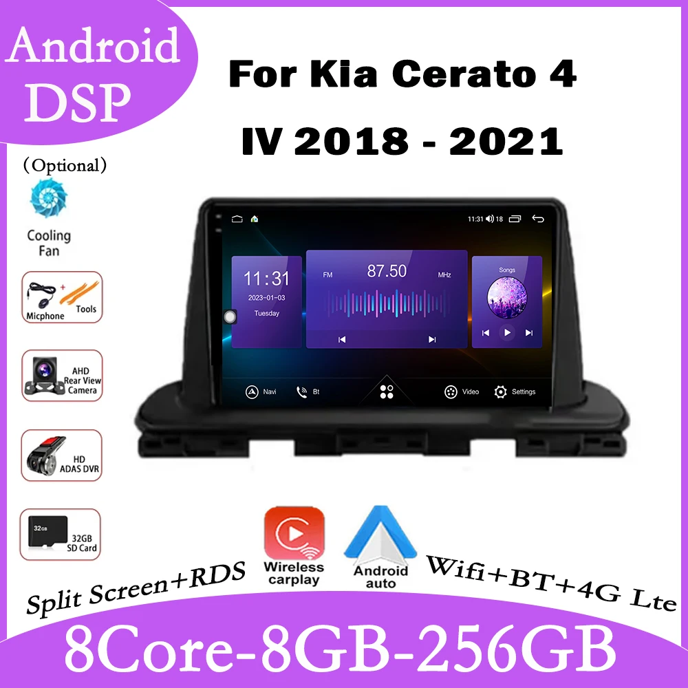 

Touch Screen For Kia Cerato 4 IV 2018 - 2021 Car Video Player Radio Multimedia GPS Navigation Bluetooth Wifi+4G