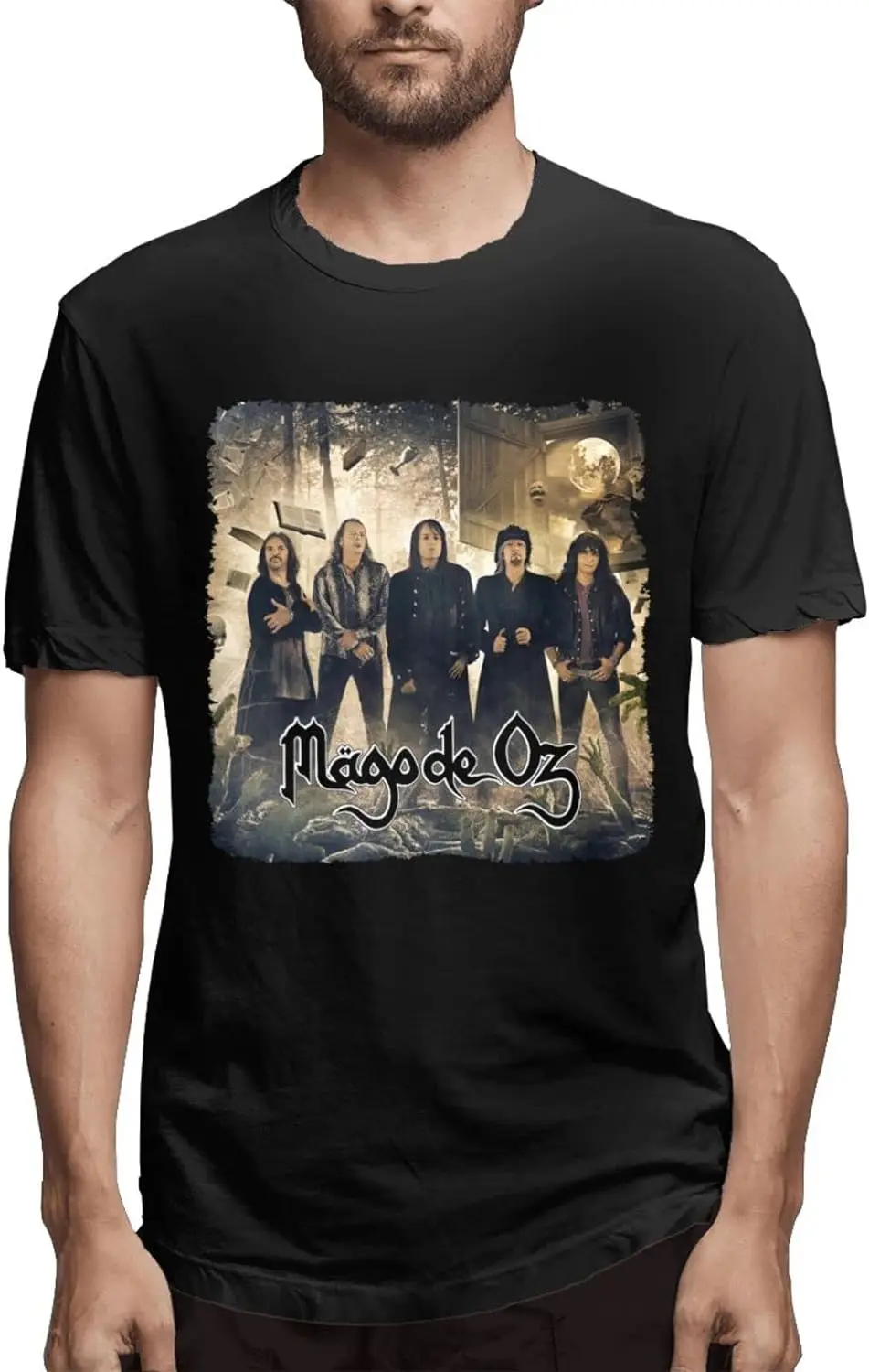 

Mago Metal De Music Oz Band T Shirt Men's Fashion Tee Cotton Loose Short Sleeves T-Shirts Black