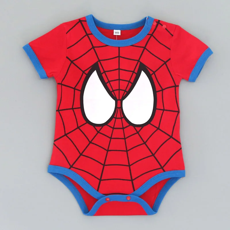 

Spiderman Marvels Baby Clothes Newborn Summer Triangle Harbin Cartoon Cotton Climbing Suit Onesie Boys and Girls Thin