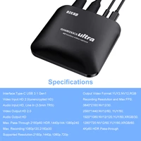 Ezcap326C 4K Video Game Capture Card HDR Mic 1080P 60fps 120FPS Recording Box USB 3.1 Type C Game Live Streaming Device for PS4 - Image 6