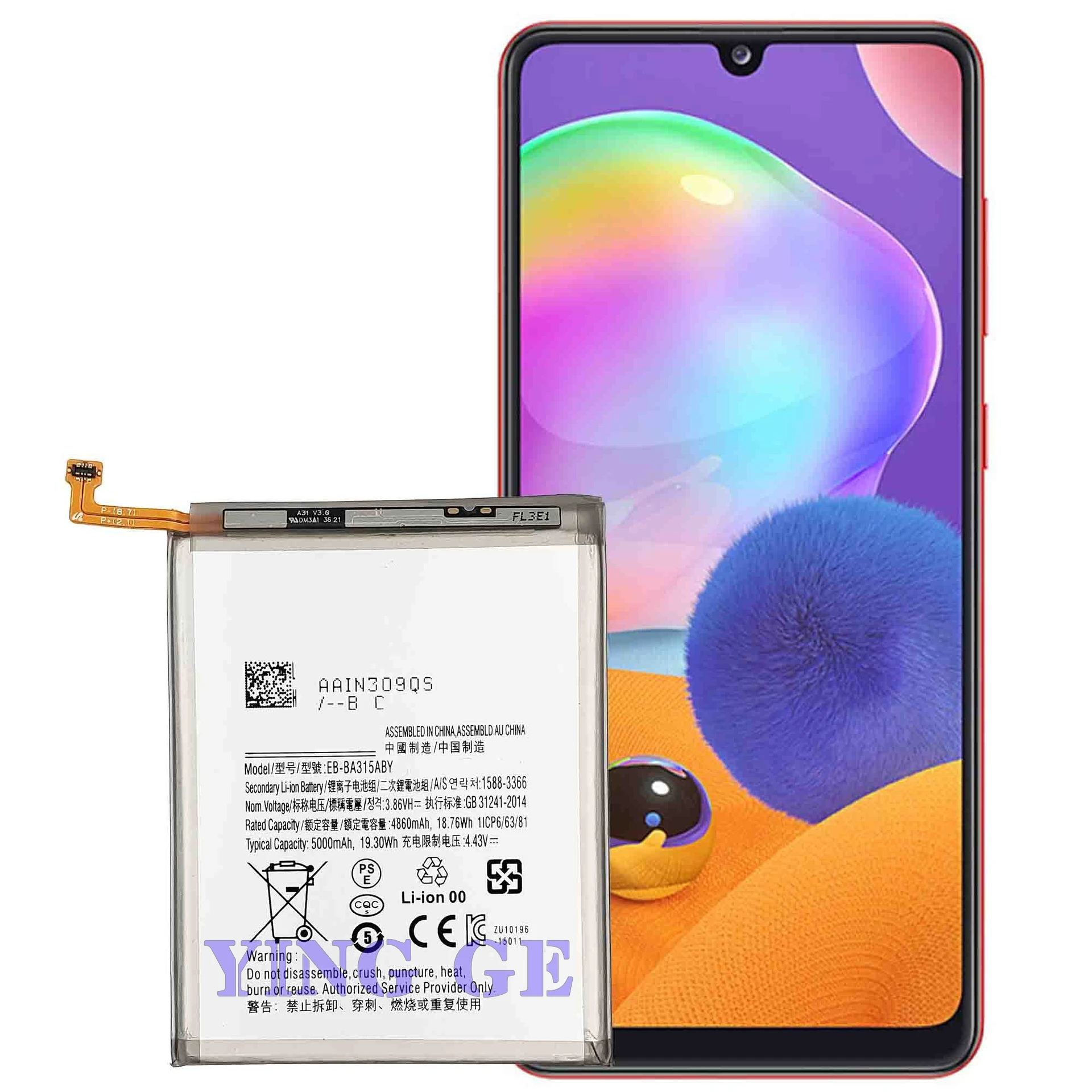 

Новинка 5000 мАч EB-BA315ABY мобильный телефон аккумулятор для Samsung Galaxy A31 SM-A315F A32 4G