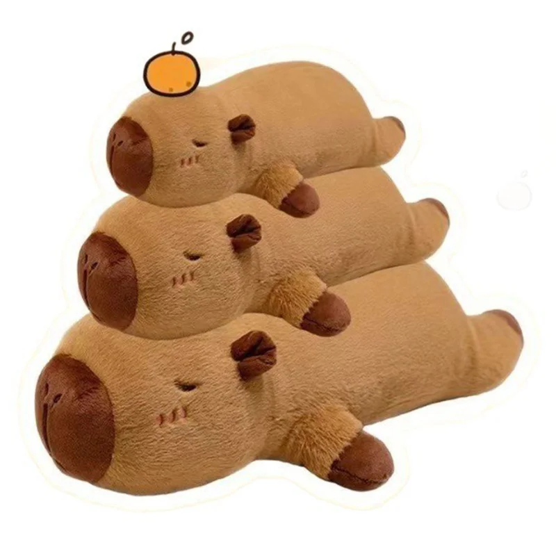 Kawaii Capybara Plush Toy Stuffed Capibara Fluffy Doll Long Sleep Soft Pillow Sofa Cushion Sleeping Children Toys Gift
