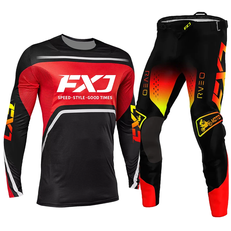 레이싱 슈트 모토크로스 기어 세트 엔듀로 크로스 저지 팬츠 오프로드 MX MTB 모토 남성용 키트 여성용 이름 번호 맞춤 제작 화이트 핑크