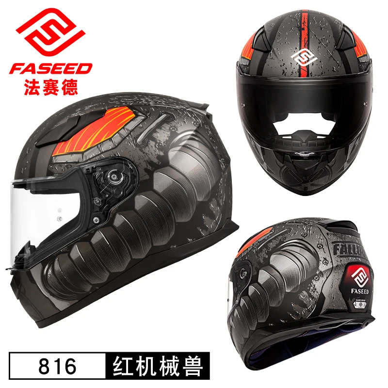 thumbnail image 1 of Casco de motocicleta FASEED, casco integral con certificación ECE, tendencias de moda, casco de motocross para mujer, caballero callejero, 1 of 5